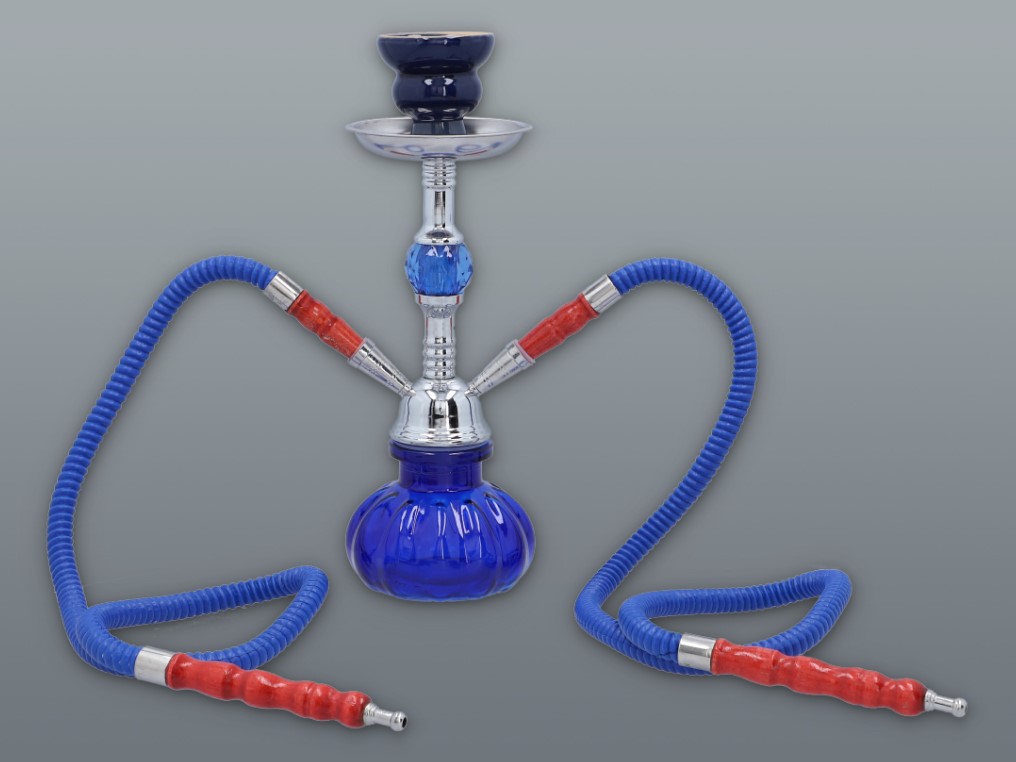 Hookah Elegáns kisméretű kék színű shisha - 2 csöves